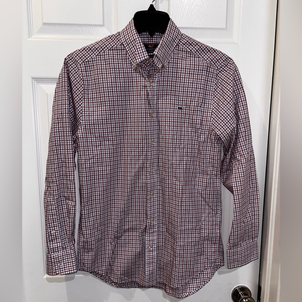 Vineyard Vines Performance Cotton Skysail Gingham Shirt SZ S​​​